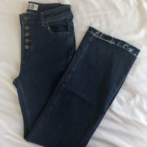 Free People Button Up Bootcut Jeans, Indigo